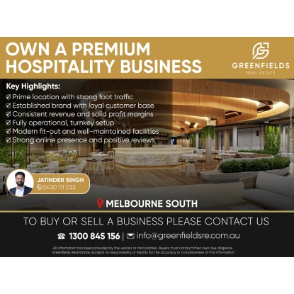 Own a Premium Hospitality Business β Landmark Opportunity in Melbourne South