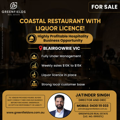 Profitable Coastal Restaurant Under Management | Strong Seasonal Trade | Blairgowrie VIC