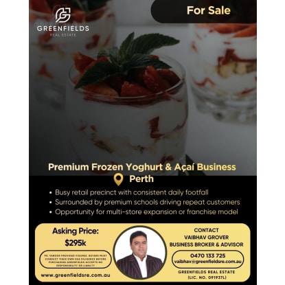 Premium Frozen Yoghurt & Açaí Business for Sale Perth | High Growth Potential | Own the Brand