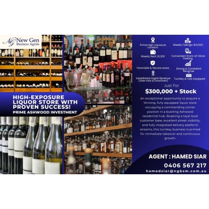 Outstanding Ashwood Business Opportunity: Established Liquor Store in Prime Location [2605081]