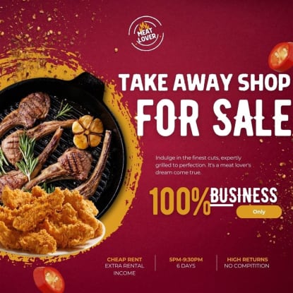 Takeaway Catering Cafe Cheap Rent Taking 14K PW Huge Profit
