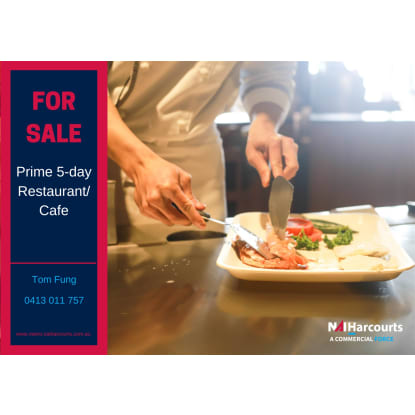 Business for Sale: Prime 5-Day Restaurant / Cafe