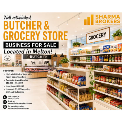 Thriving Butcher & Grocery Store for Sale - Melton!