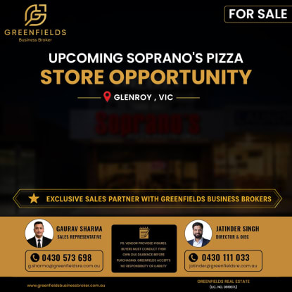 Upcoming Soprano's Pizza Store Opportunity | Glenroy, VIC | Thriving Hospitality Investment