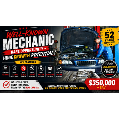 Highly Reputable Mechanic Workshop | Secure Income with Room to Grow [2603101]