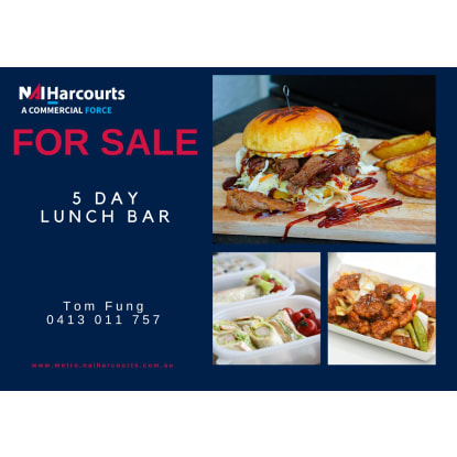 Prestigious 5-Day Lunch Bar in the Growing Forrestdale Indus