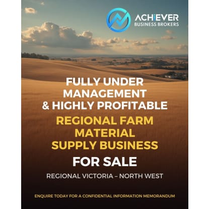 FULLY UNDER MANAGEMENT & HIGHLY PROFITABLE REGIONAL FARM MATERIAL SUPPLY BUSINESS FOR SALE – REGI...