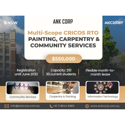 Trade-Focused CRICOS RTO for Sale | Carpentry, Painting & Community Services | NSW | $550,000