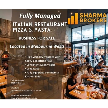 Fully Managed Italian Restaurant Sale - Melbourne West!