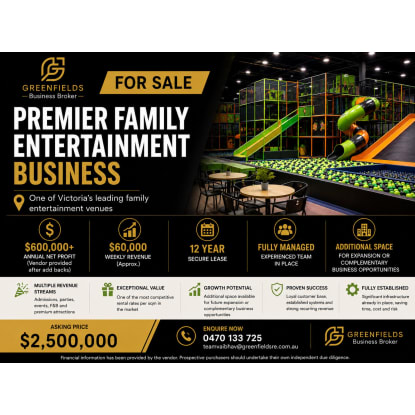 Premier Kids Entertainment Play centre Business For Sale | Melbourne Inner West
