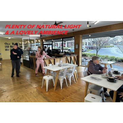 This corner cafe is big, bright and located with very high exposure.