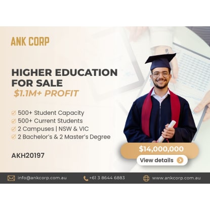 Highly Profitable Higher Education Institution for Sale | $1.1M+ NetProfit | AKH20197