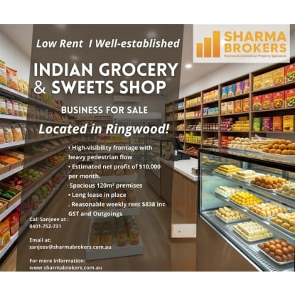 Established Indian Grocery & Sweets Shop in Ringwood