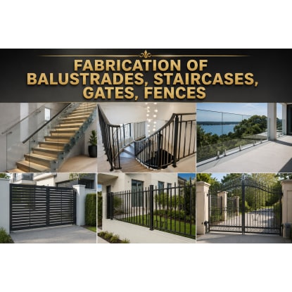 FABRICATION OF BALUSTRADES, STAIRCASES, GATES, FENCES