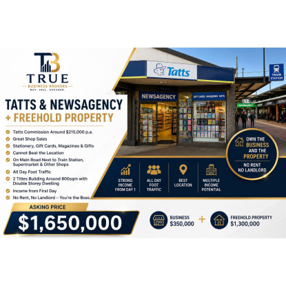Tatts & Newsagency + commercial Freehold-Multiple Income Potential- Gippsland Area