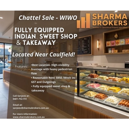 Fully Equipped Sweet Shop & Takeaway Near Caulfield!