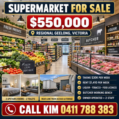 Rare Supermarket Opportunity with 2 bedrooms residential upstairs with 2 toilet