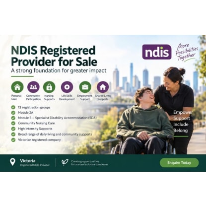 NDIS Registered Provider for Sale 13 Registration Groups, Module 2A & SDA