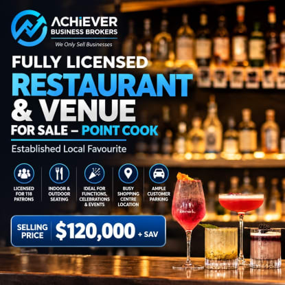 Fully Licensed Restaurant & Function Venue for Sale – Point Cook