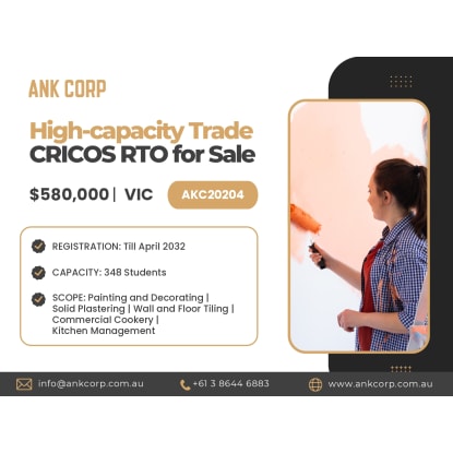 Trade CRICOS for Sale | VIC | $580,000 | Capacity 348 | AKC20204