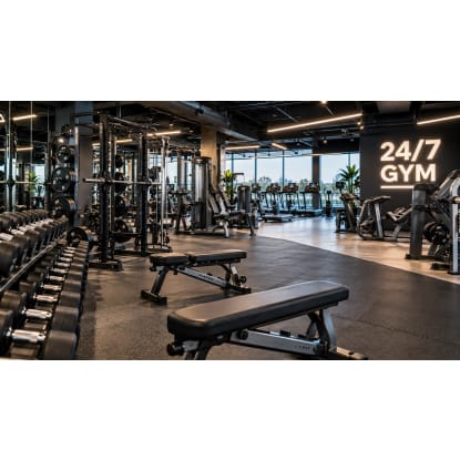 24/7 Franchise Gym - 550 Members- Farily New Equipment