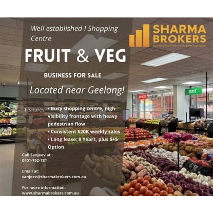 Well-Established Fruit & Veg Business for Sale
