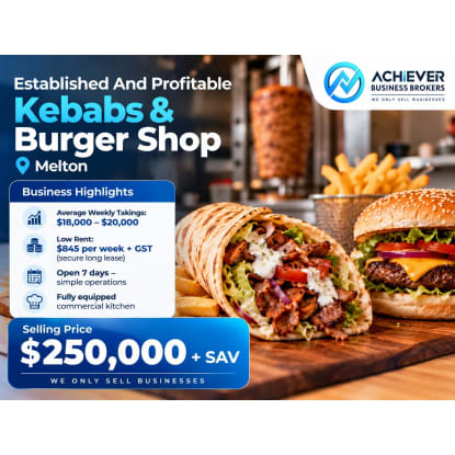 Established And Profitable Kebabs & Burger Shop - Melton