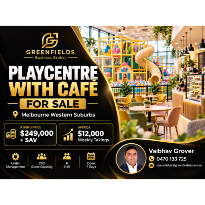 PLAYCENTRE WITH CAFÉ FOR SALE - MELBOURNE WESTERN SUBURBS