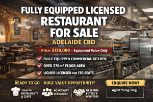 Long Established Adelaide CBD Restaurant Fully Equipped Commercial Kitchen Equipment Value Sale