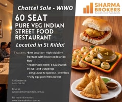 60-Seat Pure Veg Indian Street Food Restaurant - St Kilda!