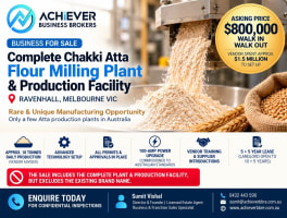 Rare Opportunity – Fully Established Chakki Atta Flour Milling Plant for Sale | Ravenhall, Melbourne