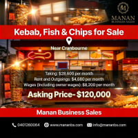 Kebab and Fish and Chips for Sale near Cranbourne
