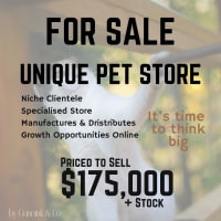 Established Specialty Pet Retail Business  Priced to Sell