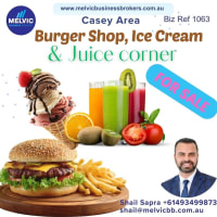 Burger Ice cream Juice shake business for sale Casey area