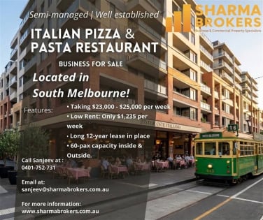 Iconic Italian Pizza & Pasta Restaurant - South Melbourne!