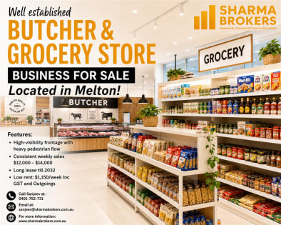 Thriving Butcher & Grocery Store for Sale - Melton!