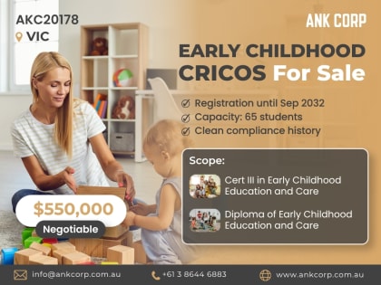 ​Early Childhood CRICOS For Sale | $550,000 | VIC | AKC20178