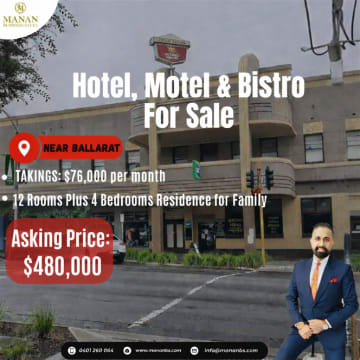 Hotel, Motel & Bistro For Sale Near Ballarat