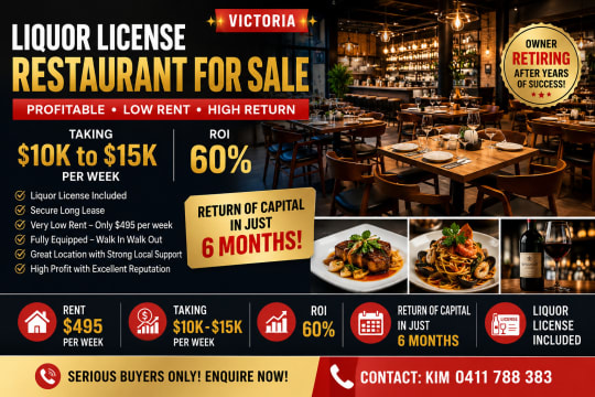 Big Commercial Kitchen 80pax Restaurant with Parking Lot for Sale Geelong