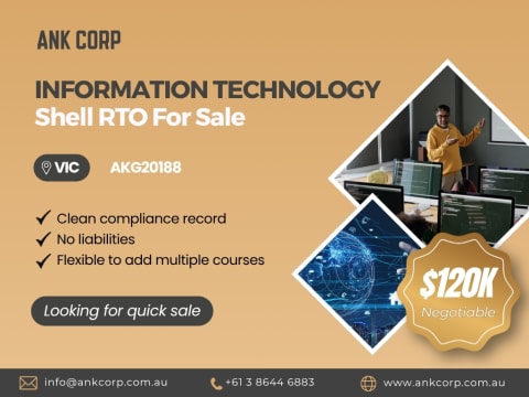 ​Shell RTO for Sale | Information Technology Scope | VIC | $120,000 (Negotiable)