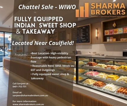 Fully Equipped Sweet Shop & Takeaway Near Caulfield!