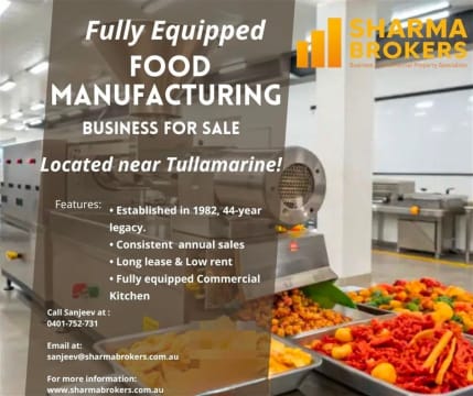 Fully Equipped Food Manufacturing Business  Near Tullamarine