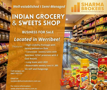 Semi-Managed Indian Grocery & Sweets Shop - Werribee!