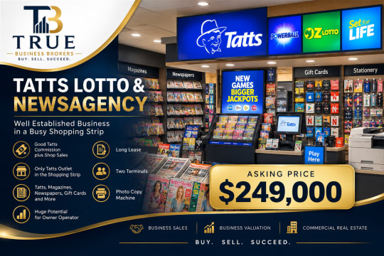 "Tatts Lotto & Newsagency - Only Tatts in Busy Shopping Strip" near Bittern Vic