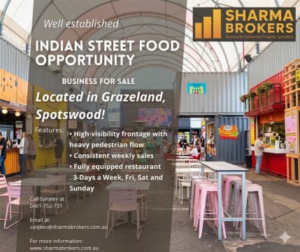 3-Day Indian Street Food Opportunity , Grazeland, Spotswood!
