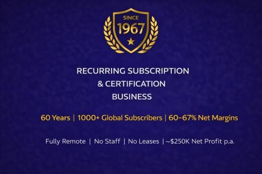 Under Offer! Established Recurring Membership and Certification Business (60 Years) – Fully Remote