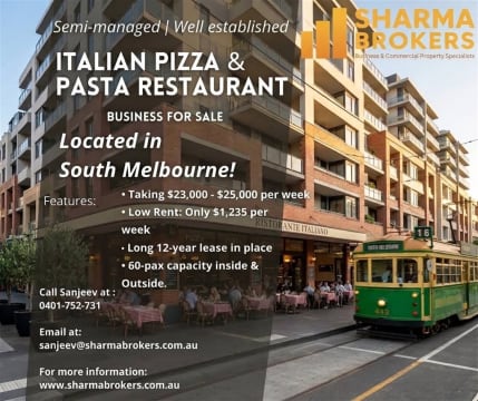 Iconic Italian Pizza & Pasta Restaurant - South Melbourne!