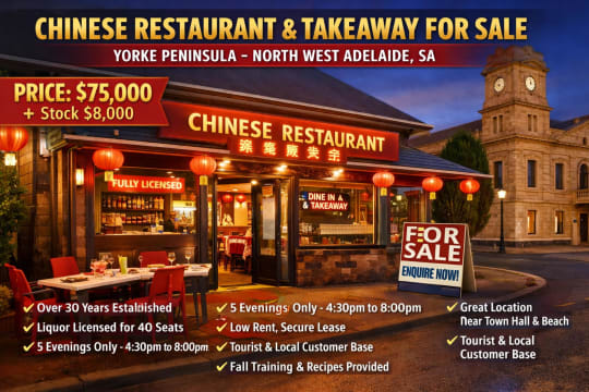 Chinese Restaurant and Takeaway For Sale In North West Adelaide SA