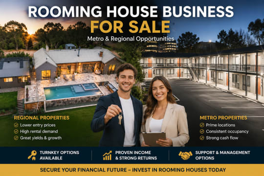 Roaming house business for sale leasehold or freehold metro regional area
