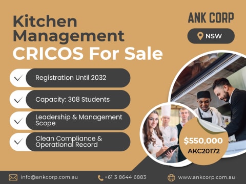 ​CRICOS RTO For Sale – Established Hospitality & Leadership Provider | NSW | AKC20172
